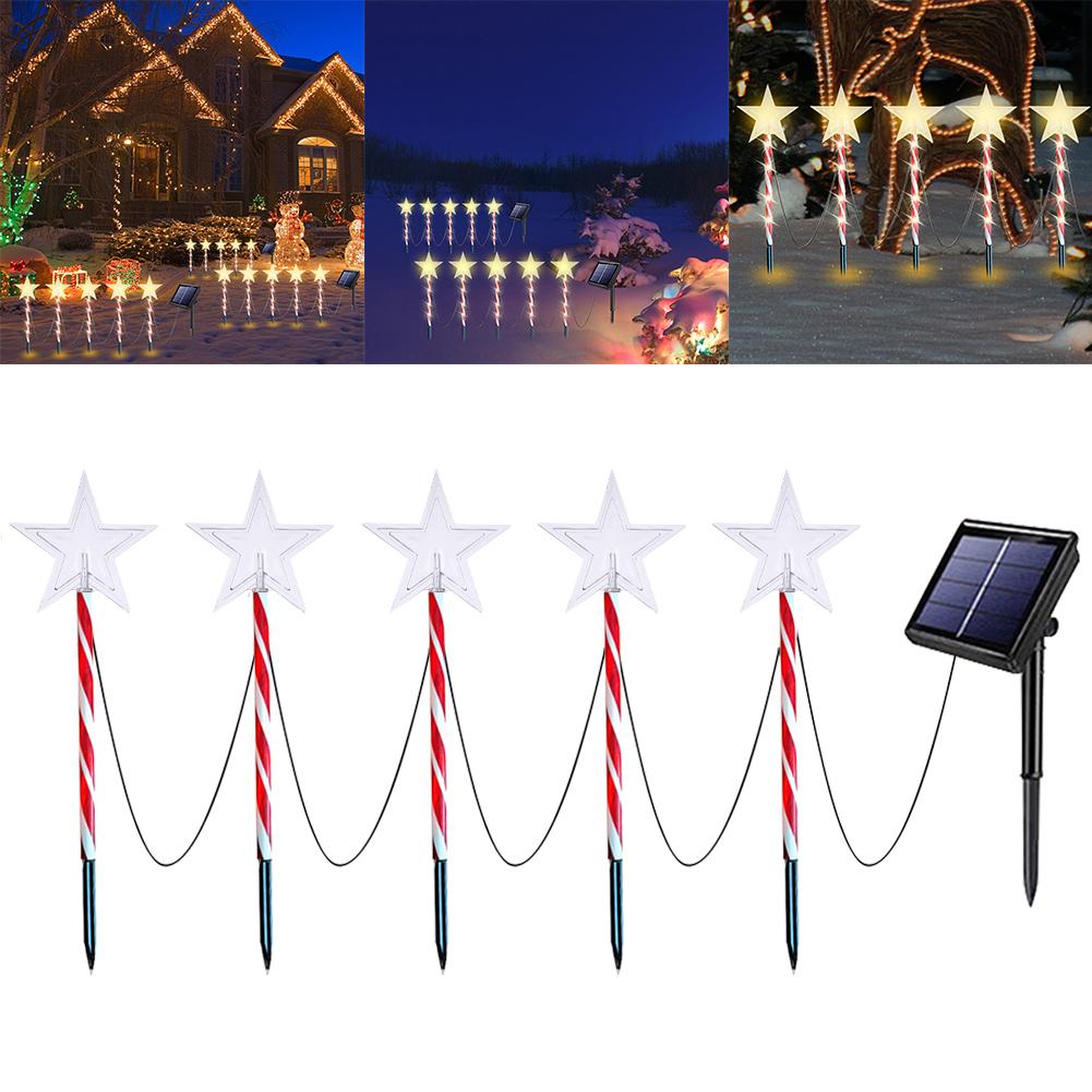 

#F Солнечный световой столбик для дорожек Светильник для дорожек на солнечной батарее IP65 Водонепроницаемый Рождество Новый год De