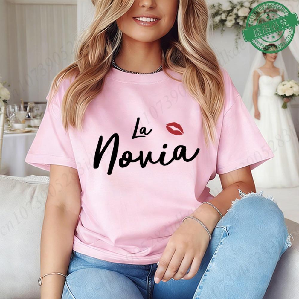 Spanish Bridal Wedding Engagement Party Shirts Rainbow Graphic Tees, Team Bride Squad Blouses Girl Bachelorette Hen Party Tops