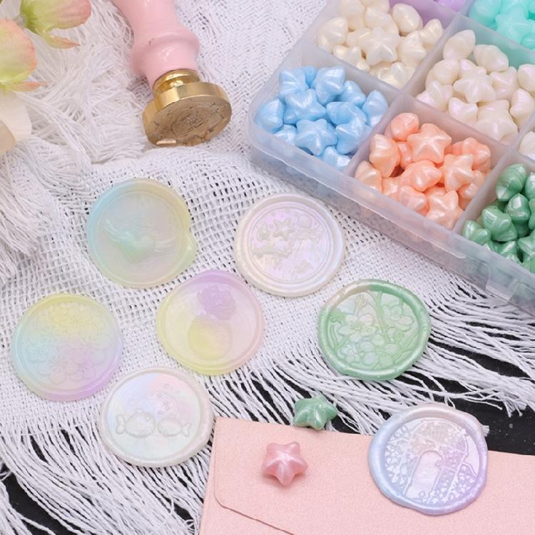 Colorgul Wax Seal Beads Set With Vintaged Star Shape For Handmade Invitations Envelopes Journals Gift Wrapping