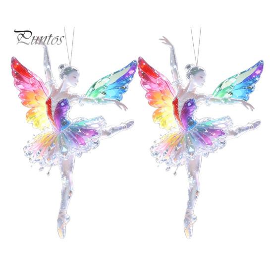 Festive Party Supplies 2Pcs Glitter Ballet Girl Keychain, 2D Acrylic Hanging Pendant for Bag Backpack, Sparkling Ornaments Trees Dancer Car