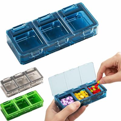Large Capacity Portable Pill Box Waterproof Moisture-Proof Sealed Pill Dispenser Transparent Food-Grade Daily Pill Organizer