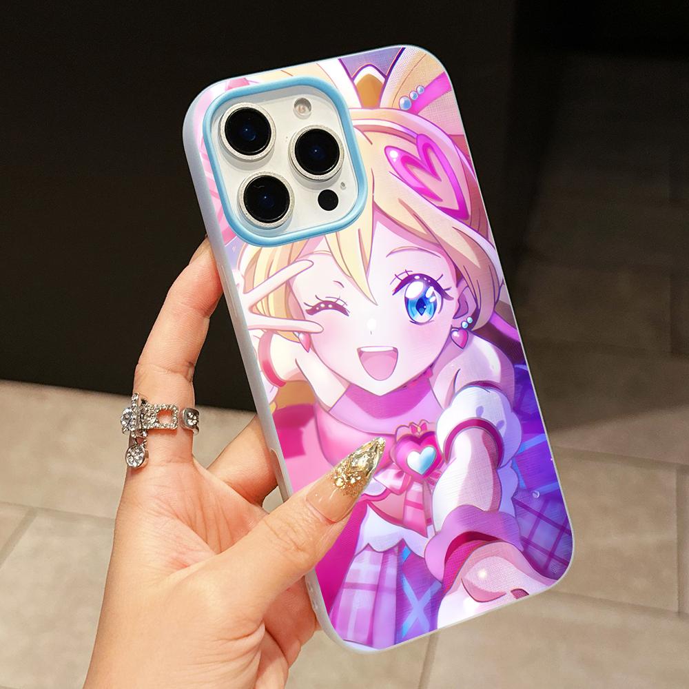 Sakura Uta Cure Idol Jelly Double layer Light Blue Mobile Phone Case for iPhone 17 16 15 14 13 12 11 Air Pro Max Plus Protective