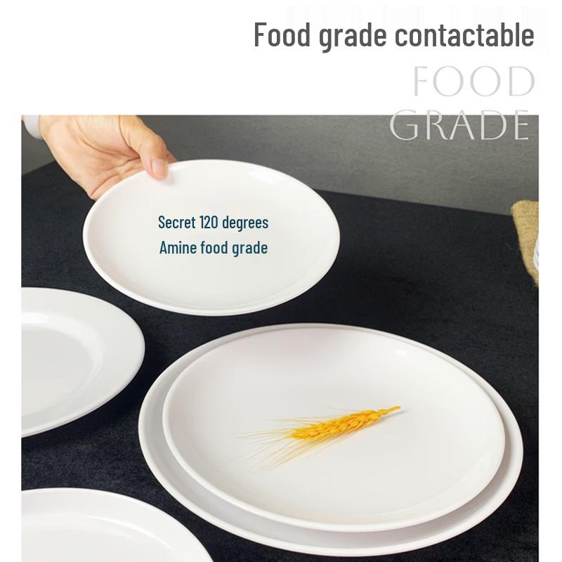 12-inch White Round Melamine Dinner Plate