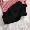 Girls' European-American Color Block Ribbed Knit Long Sleeve Top & Flare Pants Set - Autumn/Winter New Arrivals for Big Kids