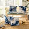 Blue and White Marble Pillowcase, Pillowcase Ultra Soft Polyester Material Living Room Sofa Back Car Pillowcase Decoration