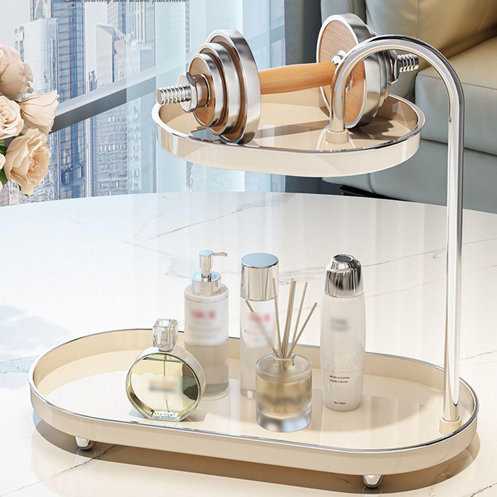 Stainless Steel Rod Desktop Storage Tray Space Saving Makeup Storage Display Stand  Skincare