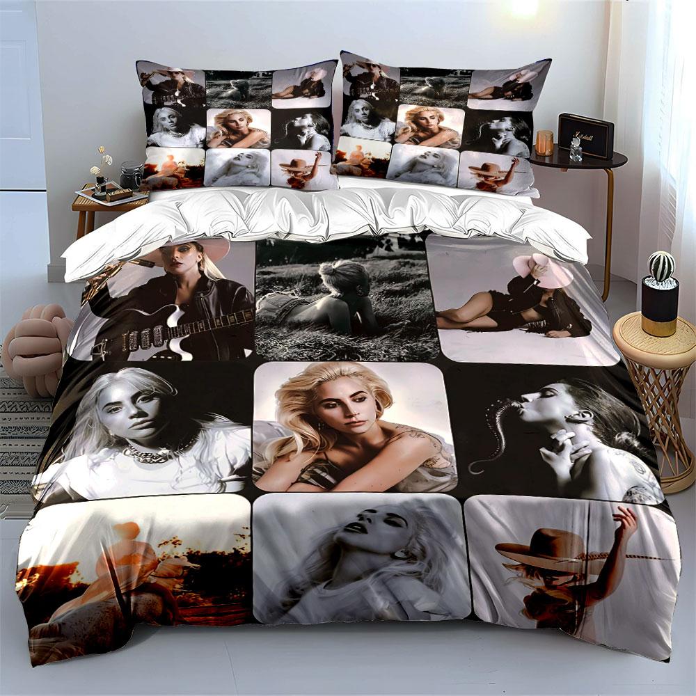 Stylish Blonde Aesthetic Collage Bedding Duvet Cover Set Duvet Cover Pillowcases (1*Duvet Cover 2*Pillowcases, Without Duvet Insert)