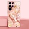 Pink Glitter Butterfly Fashion phone case s26 ultra case quad lock glass for Samsung Galaxy S26 S25 S24 S23 S22 FE Ultra Pl