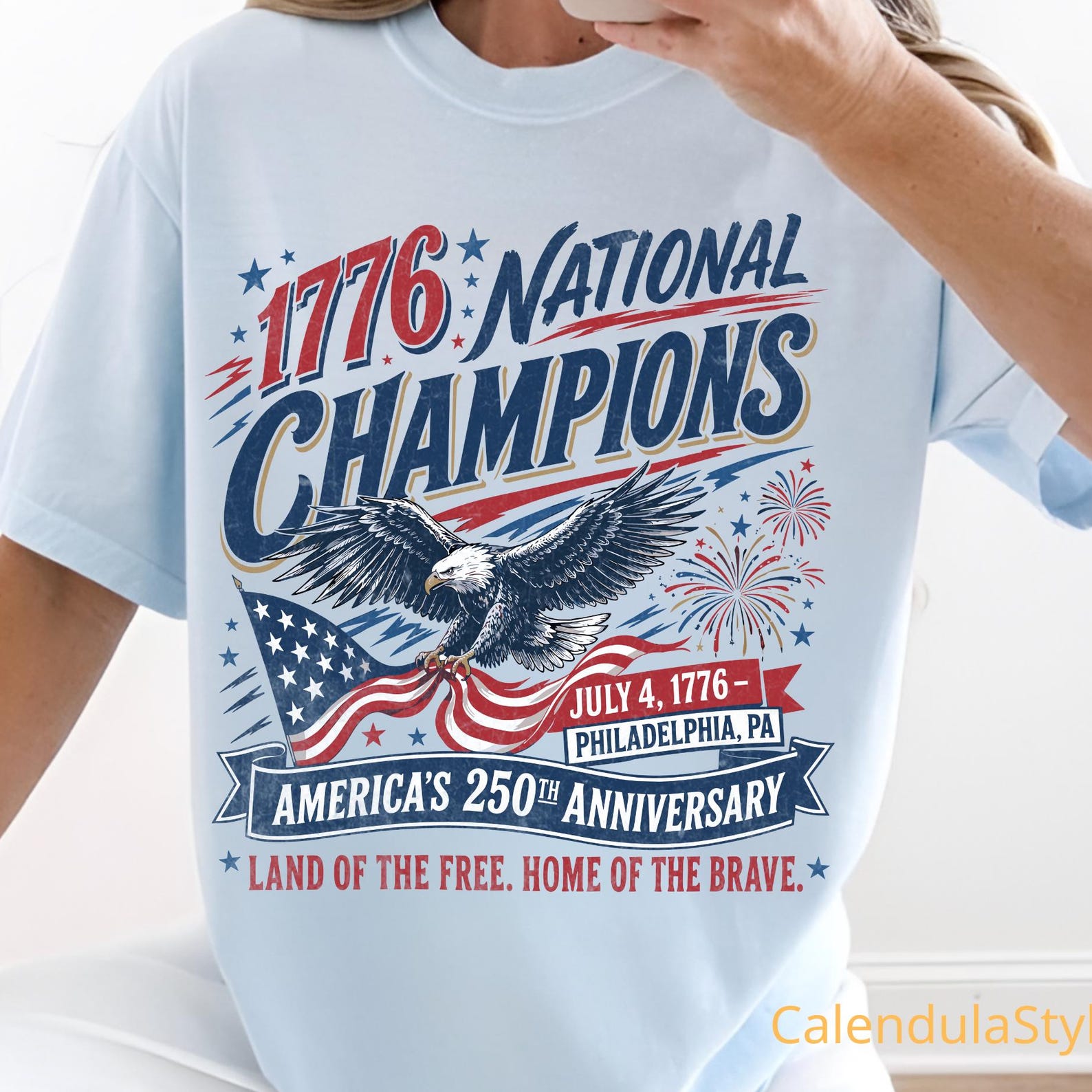 July 4th 1776 National Champions, USA 250th Anniversary Shirt, America 250th Shirt, Made in America Shirt 1776, Eagle 4th of July Tee 3XL