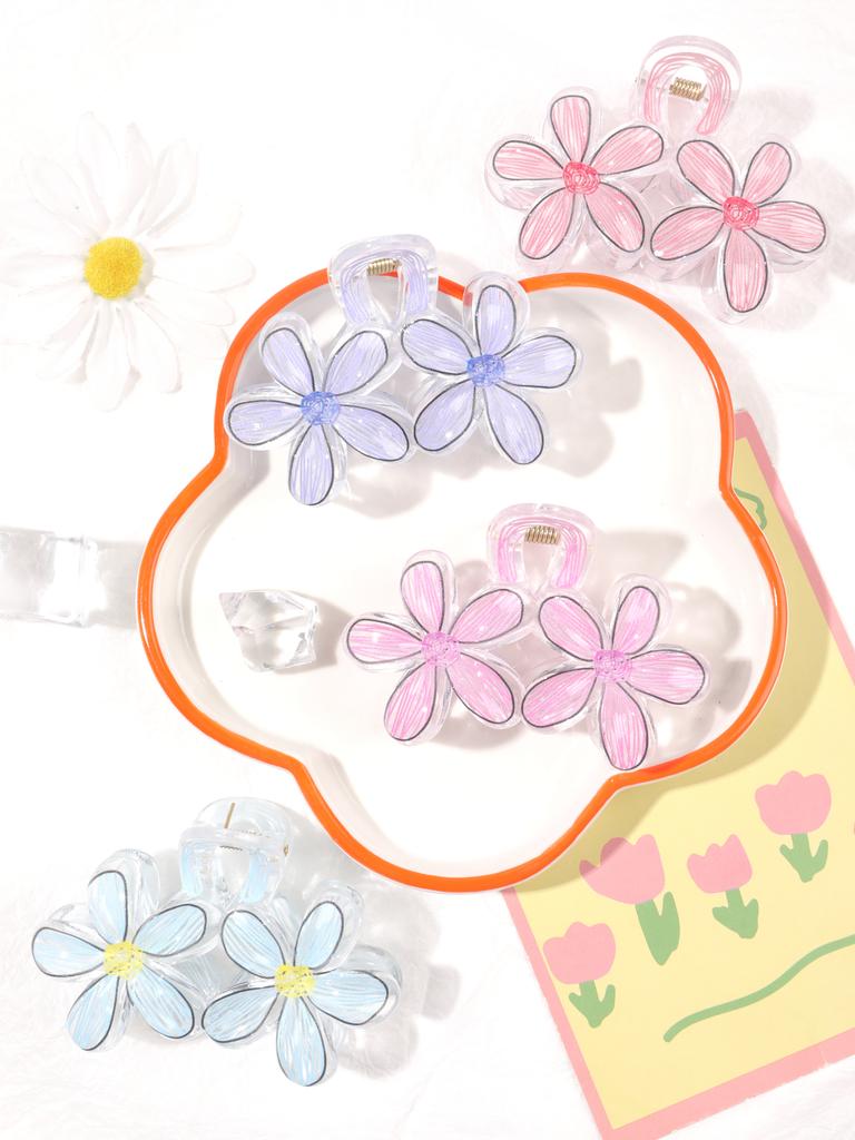 Fashion Flower Hair Claw Clip for Women New Hawaiian Hair Clamp Vacation Beach Style Hairpin Hair Accessories forThin/Thick Hair