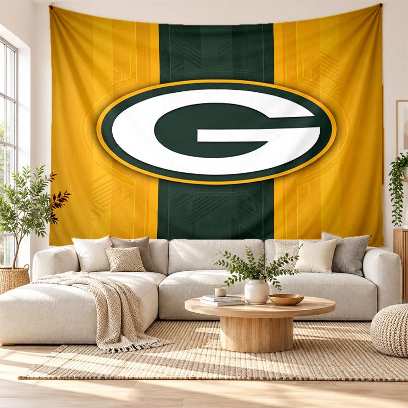 Green Bay Packers Wall Tapestry, Soft Fabric Wall Hanging, Decorative Backdrop For Bedroom Home Wall Art