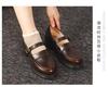 Mode Ledergürtel Dekorative Schleife Dicksohlige Loafer Retro Nostalgisch Rindsleder Flach Damen Studentenstil Japanischer und Koreanischer Stil