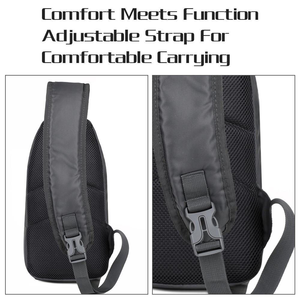 Umhängetasche aus ultraleichtem, wasserabweisendem Nylon mit Öffnung für Kopfhörer