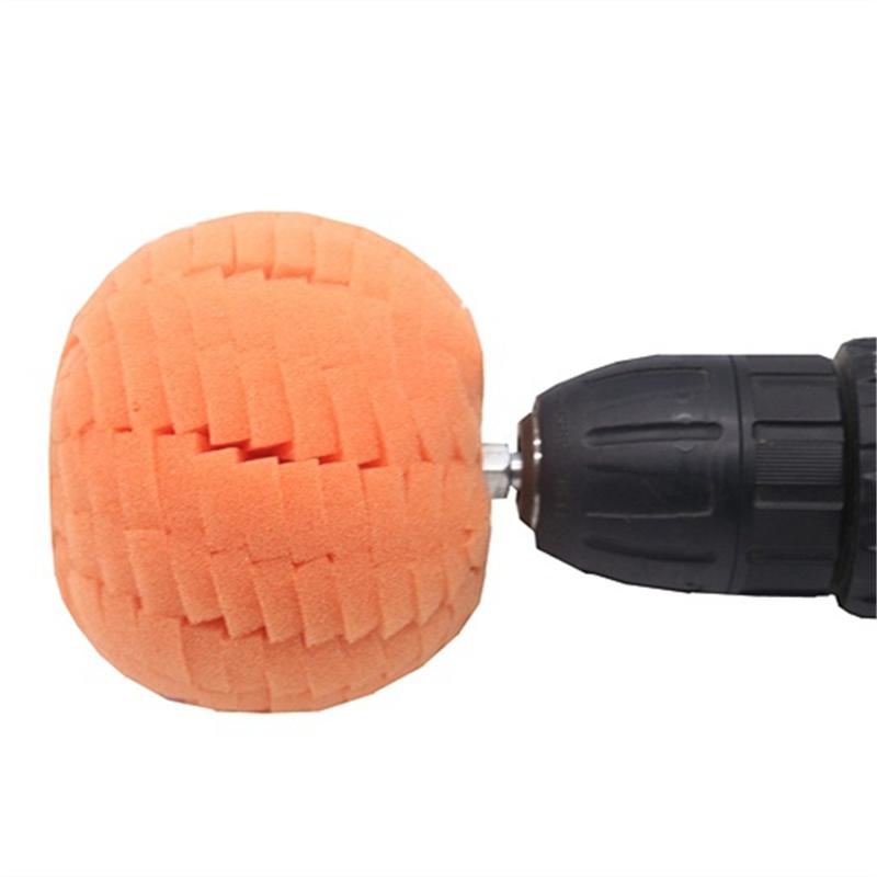 80mm Drill Buffing Sponge Pads Polishing Cone Sponge Ball Burnishing Kit For Automotive Car Wheels Pad Hub Care Power Tools