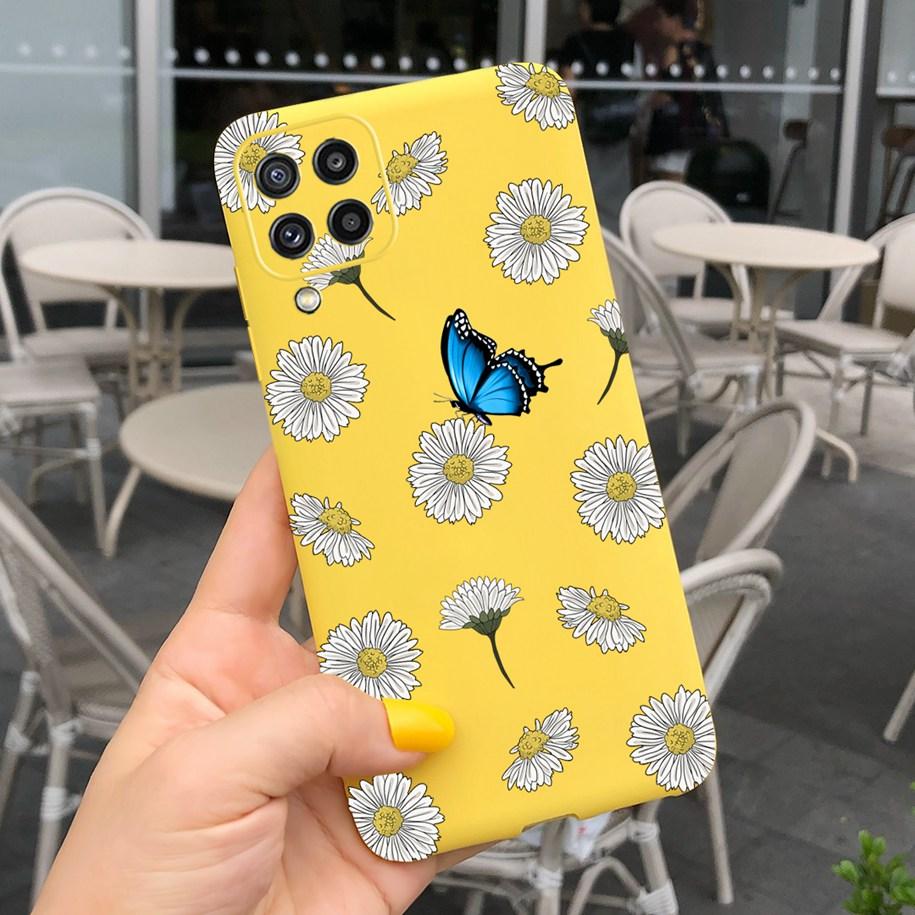 For Samsung M32 Case Silicon Back Cover Flower Phone Case For Samsung Galaxy M32 M12 M42 M52 A12 A22 A32 A42 A52 A72 5G Soft Bag