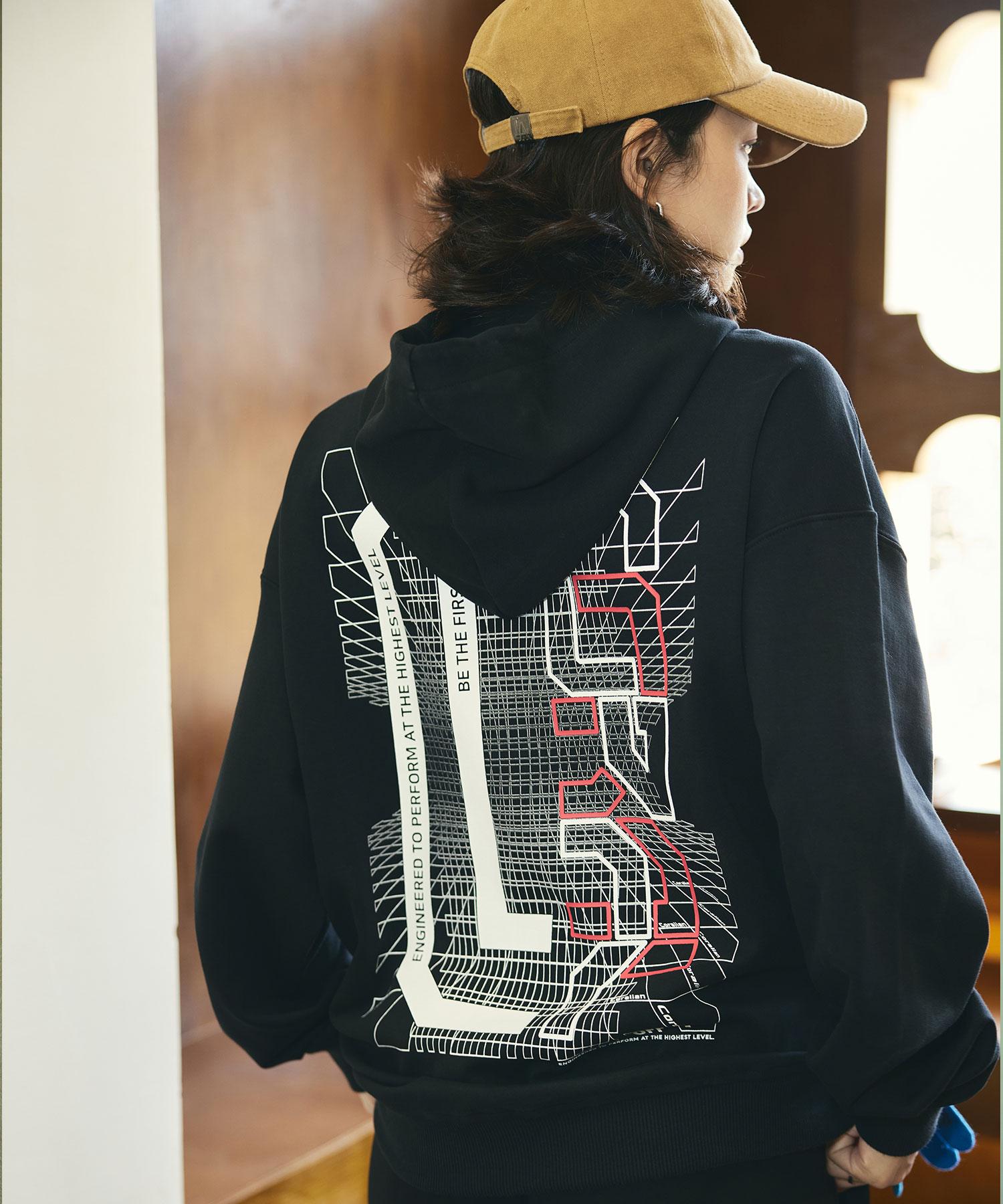 Coralian Coordinated Pullover Sweatshirt Hoodie Black Black/110(2Xl)