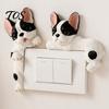 Decorazione Interruttore Luce Creativa 3D Bulldog Francese Copertura in Resina, Cane Cartone Animato Carino Copertura Decorativa per Presa a Muro Senza Piastra a Fori, Animale Autoadesivo