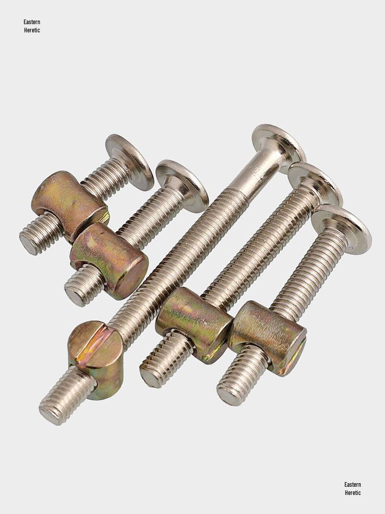Galvanized M6M8 Countersunk Flat Round Head Furniture Screws Bolts (Sizes: 16-100mm)