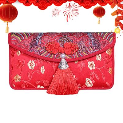 Chinese Brocade Red Envelope Packets Traditional Chinese Red Envelopes With Tassels For Spring Festival Weddings Birthdays