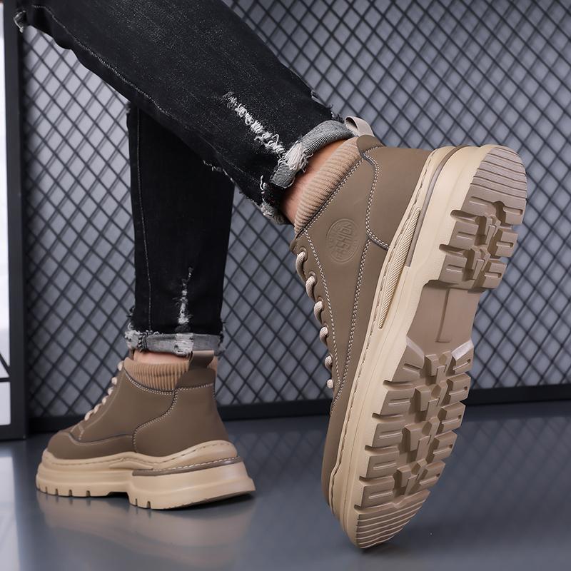 Fashion Spring Men's Boots High Quality Casual Leather Ankle Boots Comfortable Outdoor Hking Sneakers Designer Luxury Handmade Men Shoes