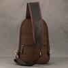 Crazy Horse Leather Chest Bag Large Capacity Men's Leisure Diagonal Cross Bag with USB Cowhide Shoulder Bag Commuting Leisure Shoulder Bag