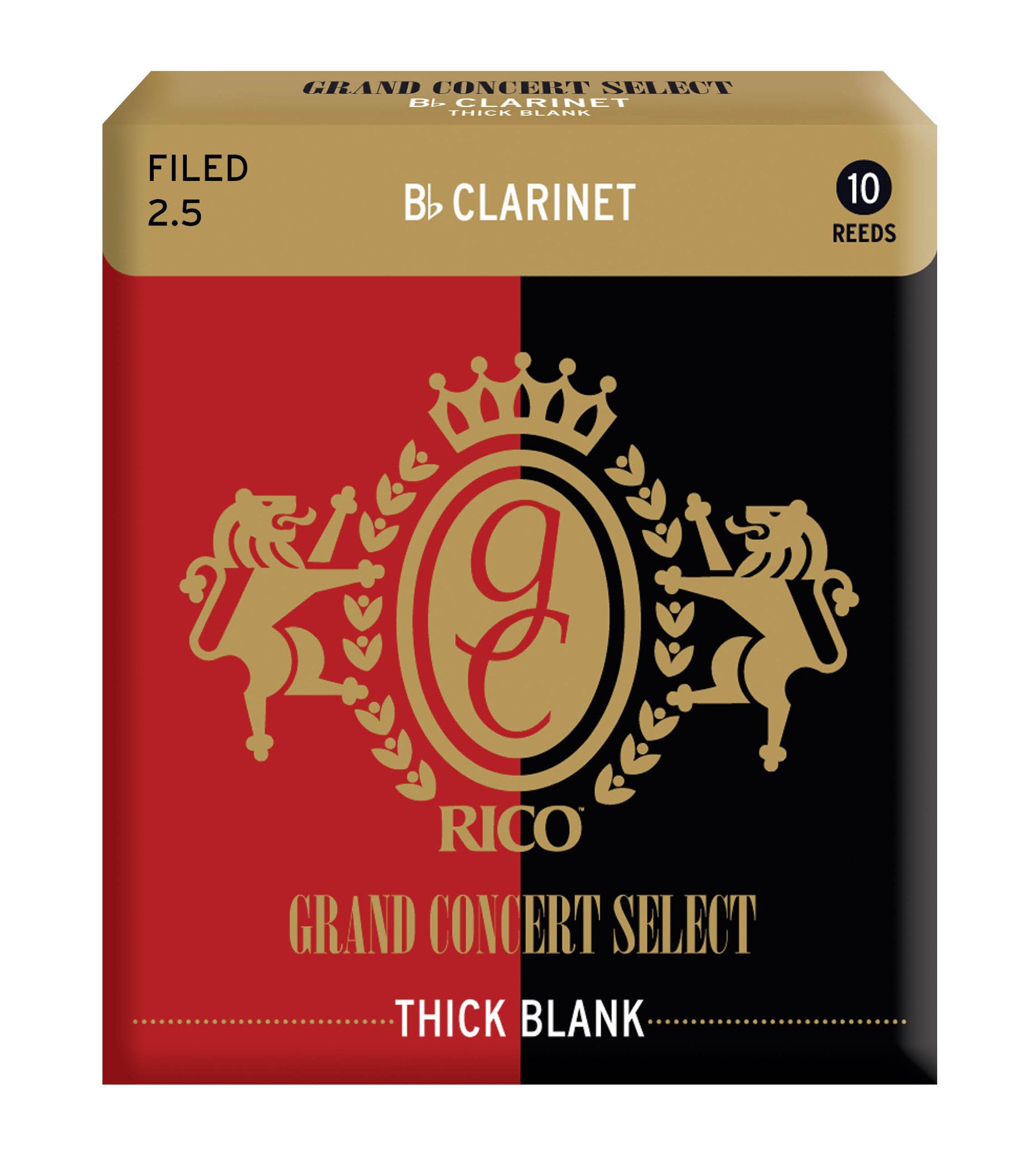 

D Addario WoodWinds Трость D Addario для кларнета Bb GRAND CONCERT SELECT THICK BLANK FILED RGT10BCL250 [Твердость: 2.5] 10 штук []