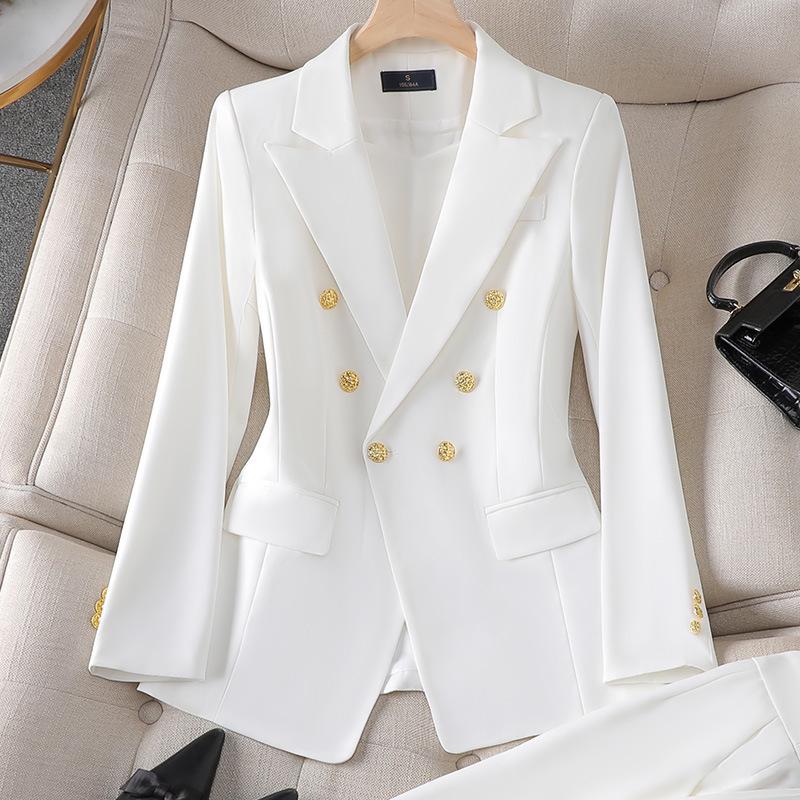 Women's Rose Red Elegant Three-Piece Suit: Spring/Fall Long Sleeve Jacket.