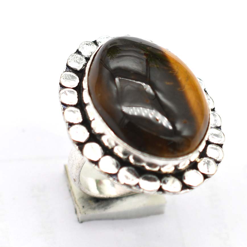 Tiger Eye Ethnic Handmade Ring Jewelry US Size-5.5 R 5759