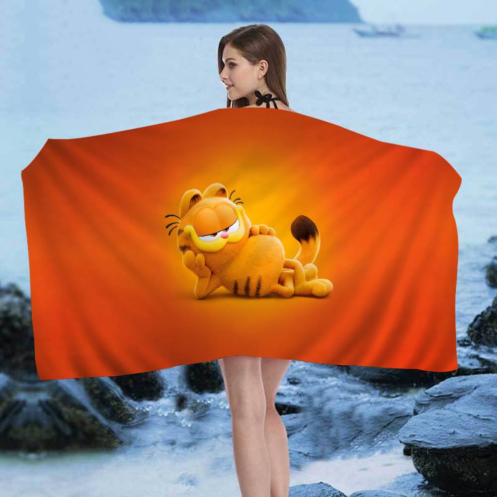 Cute-T-Garfields Microfiber Blanket Quick Drying Beach Towels Oversized Printing Super Absorbent Pool Towel Blanket