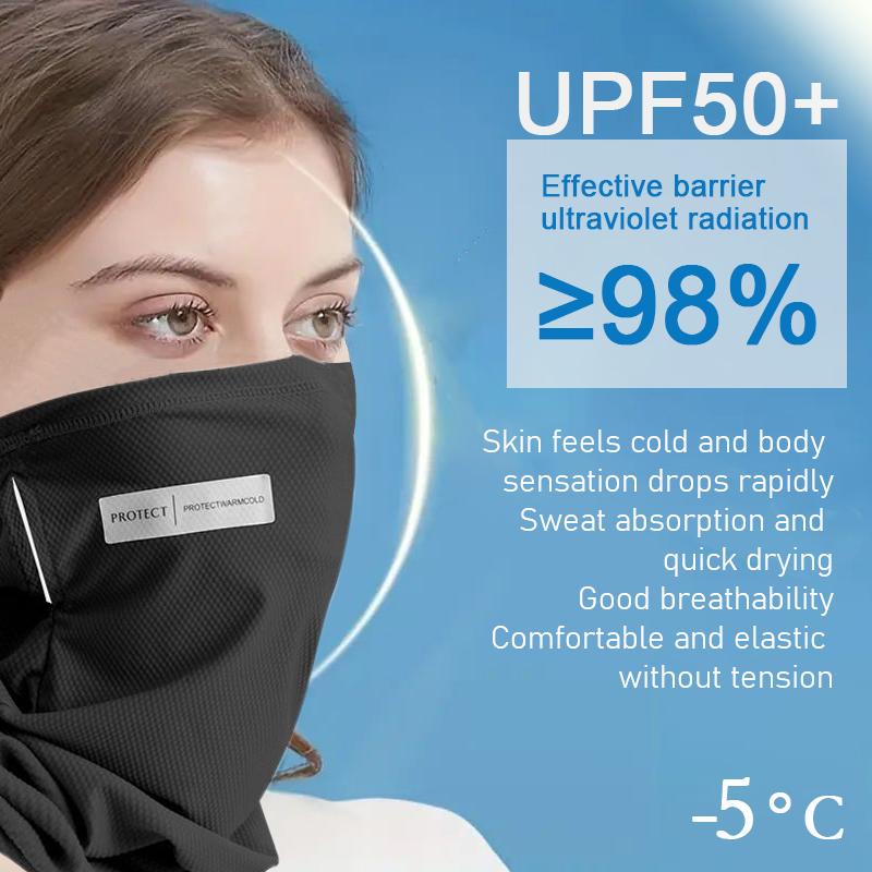 1 Pair Sunscreen Arm Covers UV Resistant Face Masks UPF50 5-degree Body Feel for Outdoor Cycling and Basketball Sports
