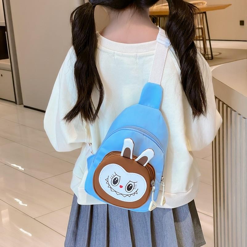 Color Solid Printed Shoulder Crossbody Chest Bag Children Gift Outdoor