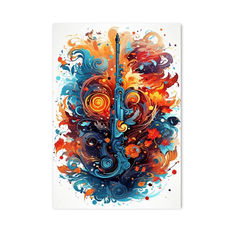 Abstract Graffiti Pistol Posters and Prints Canvas Paintings Wall Art Pictures for Living Room Home Decoration
