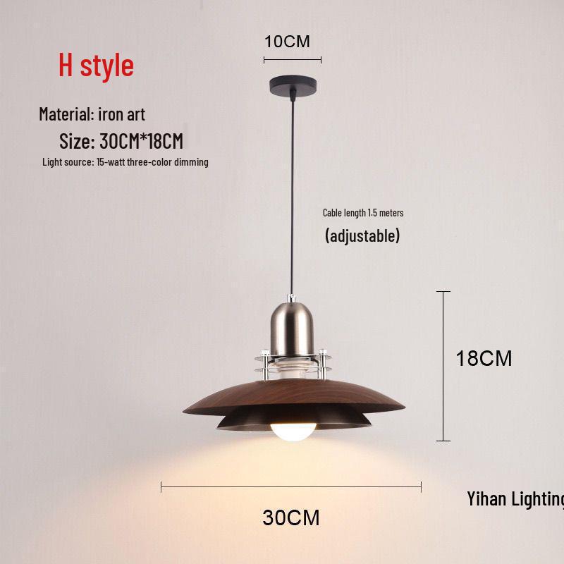 Walnut Pendant Light for Japanese Restaurant, Retro Hotel, Bar, Minimalist Cafe, and Bedroom