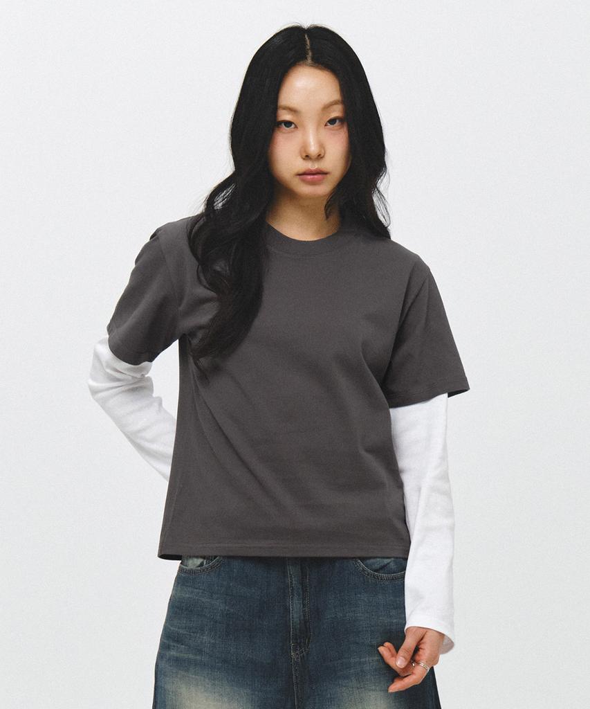 ECORR [2Pack] Daily Crop Plain Short Sleeve T-Shirt: 5 Colors