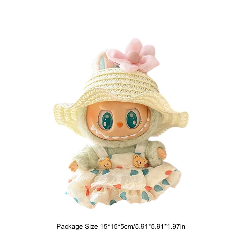 17cm Mini Plush Doll's Clothes Outfit Accessories for Labubu V1 V2 Idol Doll Sitting Party Cute Decoration Macaron Clothing Gift