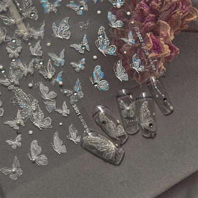 Exquisite selbstklebende Nagelkunst-Dekorsticker Niedliche Schmetterlings-Nagelkunststicker Kreative Feen-Nagelkunststicker Geschenke