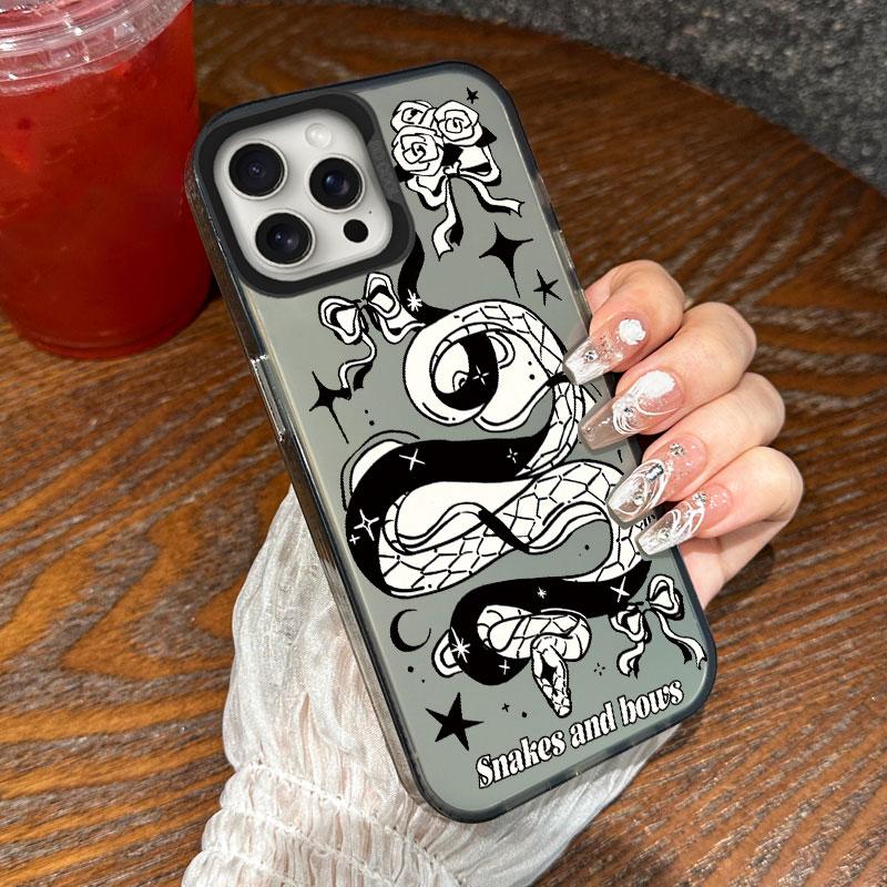 Black Spider Element Animal Print Phone Case For iPhone 16 Pro Max 15 14 13 12 11 XS X 8 7 Plus SE 2022 Shockproof Back Cover