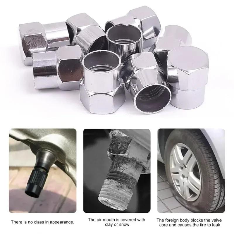 Flat Head Car Tyre Valve Caps Universal Wheel Air Stem Cover Plastic Chrome Dustproof for Auto Motorcycle Truck Bike Accessories