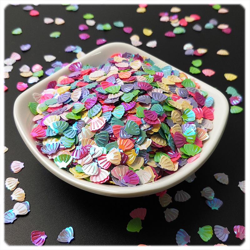 Yaleduo 8mm Mini Gold Shimmer Seashell Sequins - Eye Makeup, Stationery, DIY Jewelry, Epoxy Glitter