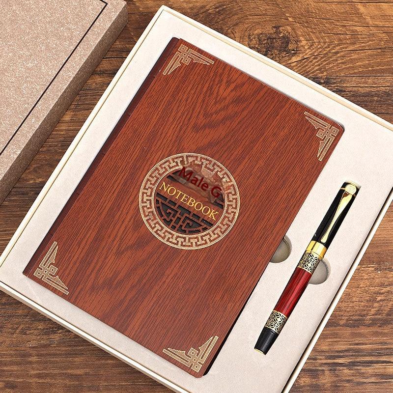 2026 Well Sell Custom-Made Redwood Notebook Corporate Gift Set for Clients Graduation Edition