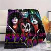 KISS zespół rockowy nadruk Koc flanelowy Sypialnia Sofa Kemping Ciepły koc Prezenty dla rodziny i przyjaciół-MJ003