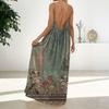 Women's Fashion Backless Spaghetti Strap Casual Loose Floral Print Dress