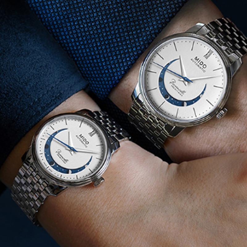 Mido Belluna Collection Smile Watch Automatic Mechanical Movement Moon Phase Women watches White M027.207.11.010.01