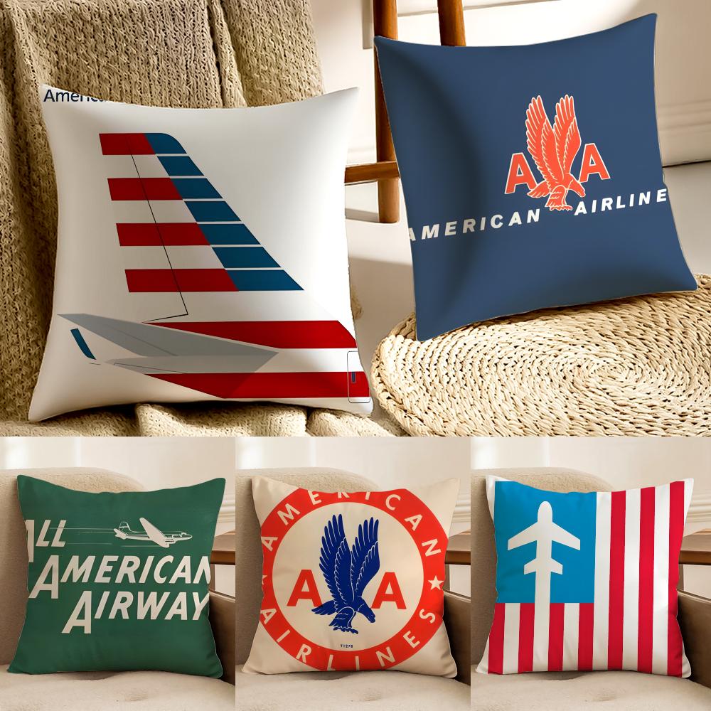Fashion AAmerican Airlines Logo Cushion Cover Pillowcase Antidustmite Living Room Sofa Decor Cushion Room