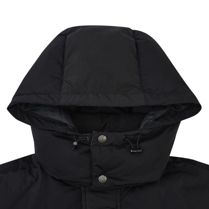 Adidas Originals FW24 Brand Logo Solid Color Hooded Long Sleeve Down Jacket Men Outerwear Black JD3753