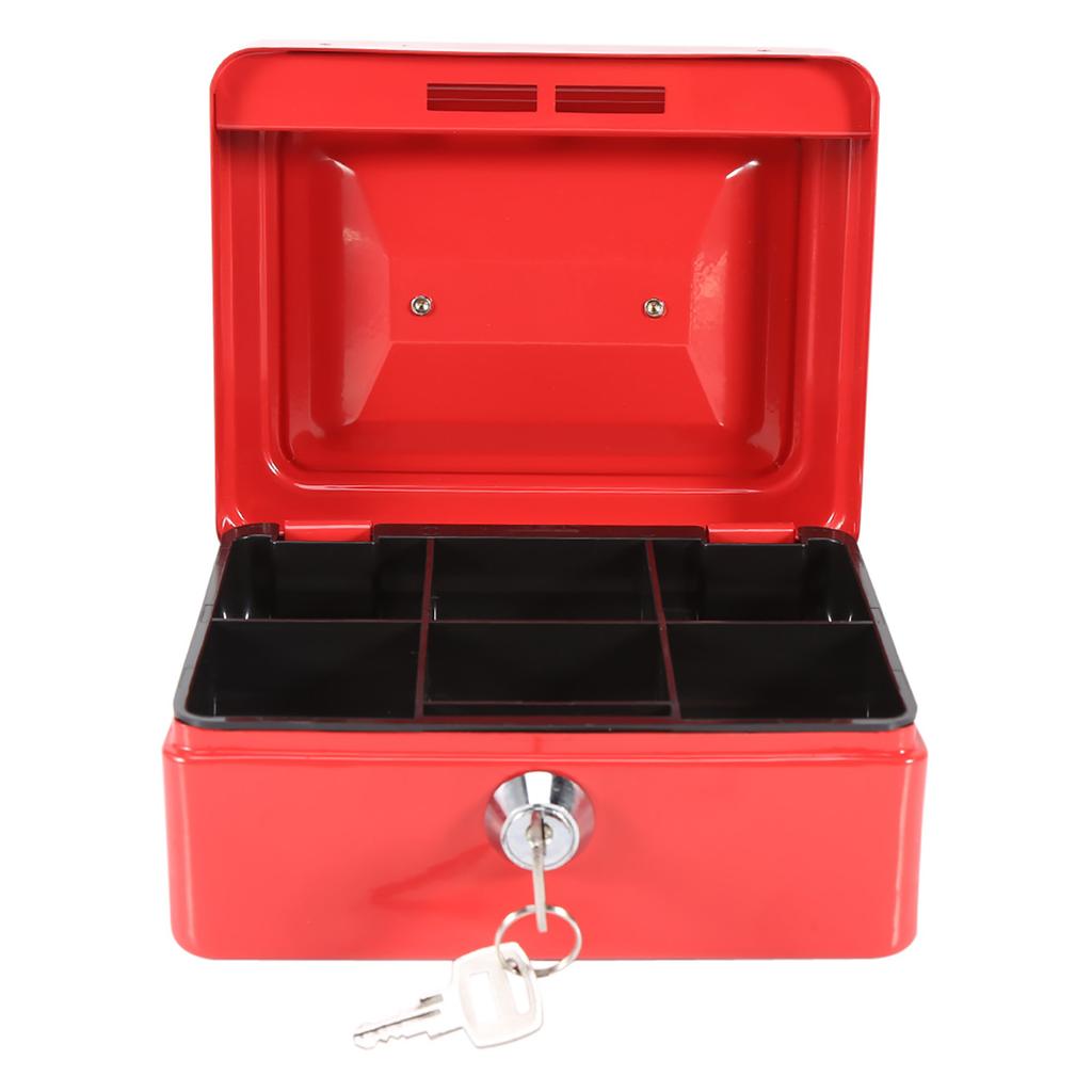 1Pc   Portable Iron Petty Lockable Cash Money   Safe Security Box Household (Black)