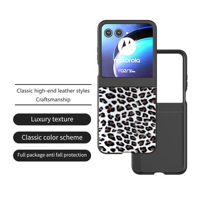 For Motorola Razr 60/Razr 50 5G Case Leopard Pattern PU+PC Back Phone Cover