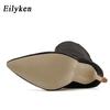 Eilyken Sexy Fashion Pointed Toe Over-The-Knee Boots Women Red Zipper High Heels Shoes Winter Striptease Motorcycle Long Botas