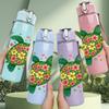 1PC Colorful Sea Turtle 750ml Color Plastic Sports Water Bottle Leakproof Flip Straw Lid Suitable for Sports Office Home Use