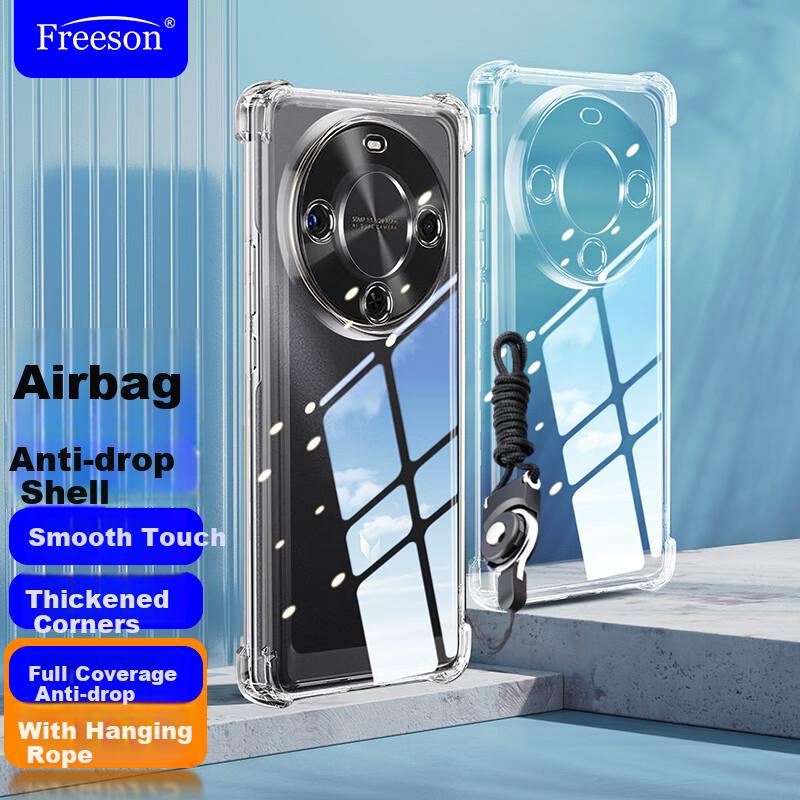 Case for Huawei Enjoy 70X/Magang 30, And Slim Full Protection Camera Lens Anti-Drop Clear Soft Four-Corner Airbag Shockproof - with LanyardTransparent